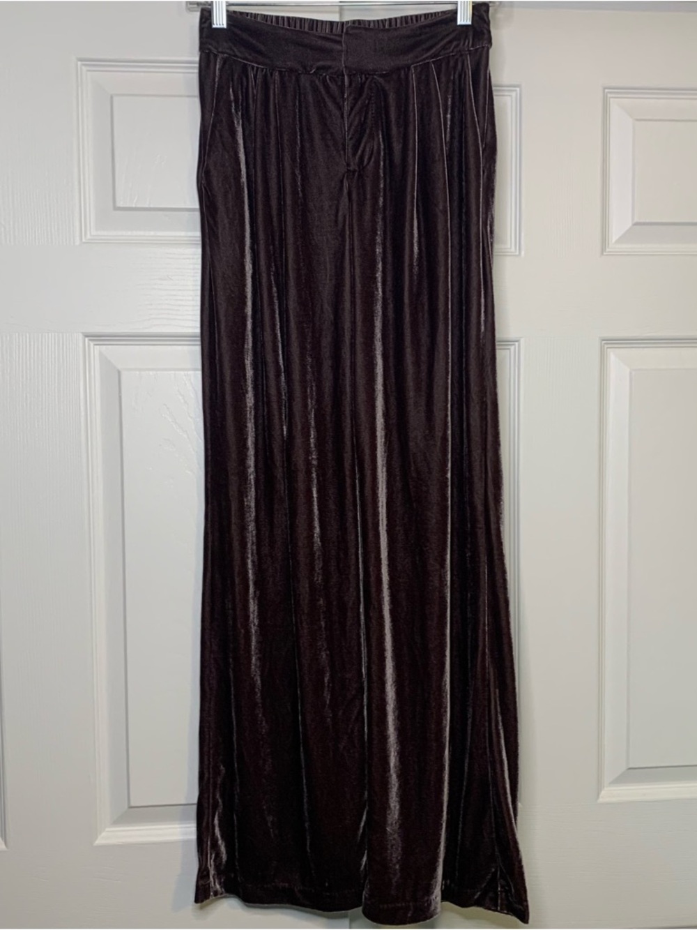 A New Day Dark Purple Velvet Wide Leg Trouser Pants